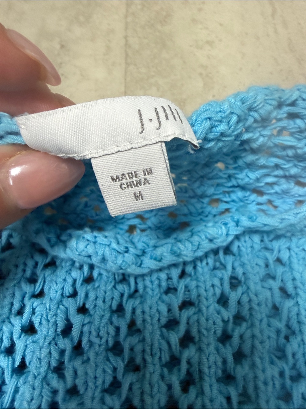 J. Jill sweater Blue Open stitch knit Aegean pullover sweater - Picture 5 of 12